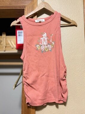 Obsessive Love Coral Ribbed Graphic Tank